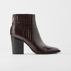 Zara Black and Purple Heeled Boots